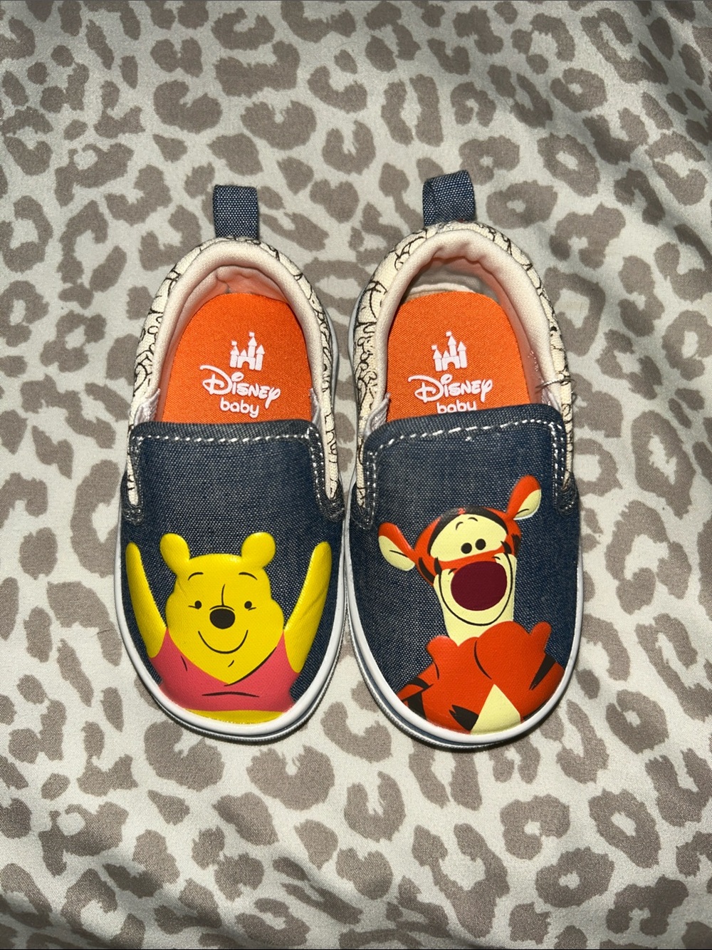 Disney Baby Winnie the Pooh & Tigger Slip-On Shoes in Navy, Yellow & Orange